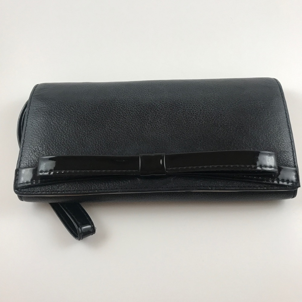 KATE SPADE leather wallet with bow & wrist strap